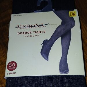 Merona Black Opaque Control Top Tights
